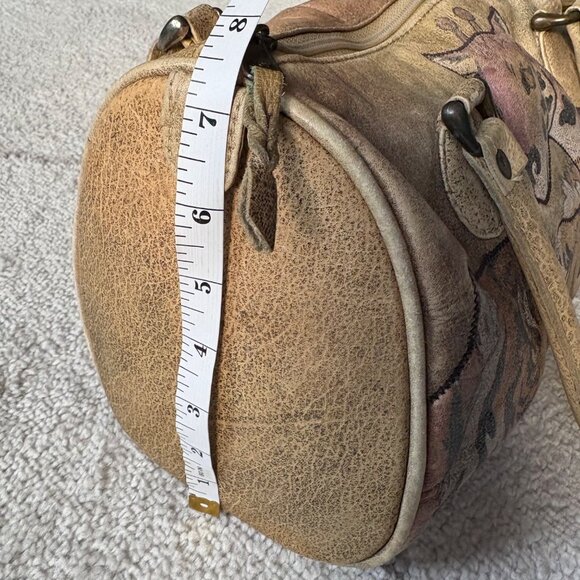 Vintage Hand-Painted Leather Satchel Safari Animals Emily Ann of Boca Raton - Picture 9 of 10